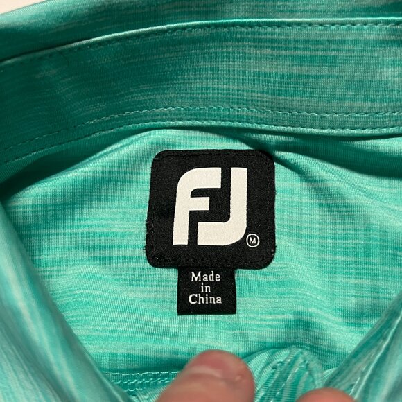FootJoy Golf Polo Shirt Performance Stretch Preppy Green Men's size Medium - Picture 5 of 7